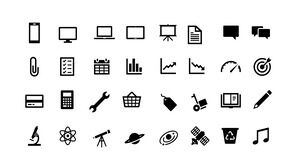 180+monochrome simple common business icon package download