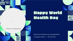 Happy World Health Day Kostenloses Präsentationshintergrunddesign für Google Slides-Themen und PowerPoint-Vorlagen