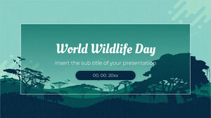 การออกแบบการนำเสนอวันสัตว์ป่าโลกฟรีสำหรับธีม Google Slides และเทมเพลต PowerPoint