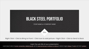 Portafoglio in acciaio nero Progettazione di sfondo per presentazioni gratuite per temi di Presentazioni Google e modelli di PowerPoint