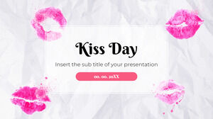 Design de plano de fundo de apresentação gratuita do Dia do Beijo para temas de Google Slides e modelos de PowerPoint
