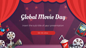Design de plano de fundo de apresentação gratuita do Dia Mundial do Filme para temas de Google Slides e modelos de PowerPoint