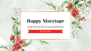 Diseño de fondo de presentación gratuito de matrimonio feliz para temas de Google Slides y plantillas de PowerPoint