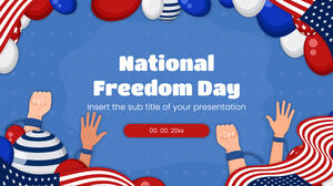 การออกแบบพื้นหลังการนำเสนอวันเสรีภาพแห่งชาติฟรีสำหรับธีม Google สไลด์และเทมเพลต PowerPoint