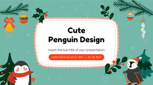 Conception de fond de présentation gratuite de conception de pingouin mignon pour les thèmes Google Slides et les modèles PowerPoint