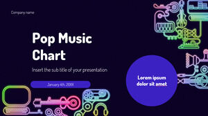 Pop Music Chart Kostenloses Präsentationshintergrunddesign für Google Slides-Themen und PowerPoint-Vorlagen