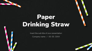 Conception de fond de présentation gratuite de paille à boire en papier pour les thèmes Google Slides et les modèles PowerPoint