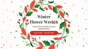 冬の花の花輪のプレゼンテーションの背景デザイン – 無料の Google スライドのテーマと PowerPoint テンプレート
