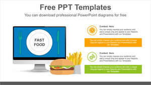 Modelo Powerpoint gratuito para PPT de fast food bom e ruim