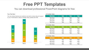 Modello Powerpoint gratuito per grafico a barre verticali in pila
