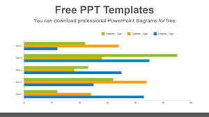 Tam kümelenmiş çubuk grafik için Ücretsiz Powerpoint Şablonu