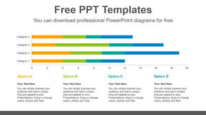 積み上げ棒グラフの無料 Powerpoint テンプレート