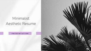 CV esthétique minimaliste. Thème PPT et Google Slides gratuit