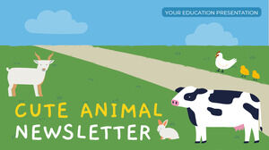 Buletin informativ cu animale drăguțe. Șablon PPT gratuit și Prezentări Google