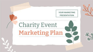 Marketingplan für Wohltätigkeitsveranstaltungen. Kostenloses PPT- und Google Slides-Design