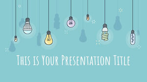 Bunte Glühbirnen. Kostenlose PowerPoint-Vorlage und Google Slides-Design.