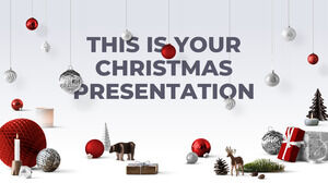 Enfeites de Natal. Modelo gratuito do PowerPoint e tema do Google Slides