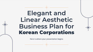 خطة عمل جمالية أنيقة وخطية للشركات الكورية