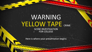 Cinta amarilla de advertencia Investigación de la escena del crimen para la universidad