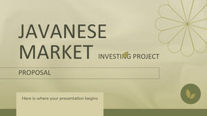 Proposta de projeto de investimento no mercado javanês
