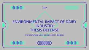 Umweltauswirkungen der Milchindustrie Dissertationsverteidigung