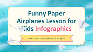 Leçon drôle d'avions en papier pour infographie pour enfants