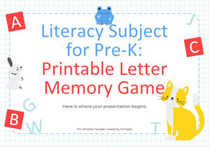 Sujet d'alphabétisation pour le pré-maternelle : jeu de mémoire de lettres imprimable