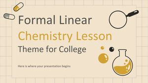 Tema formale della lezione di chimica lineare per il college