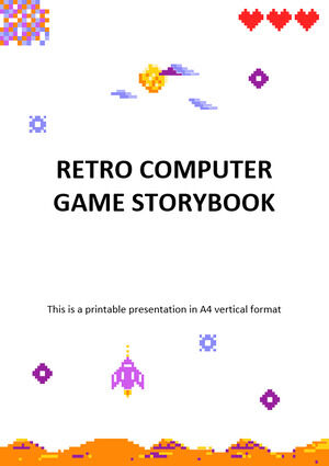 Livro de histórias de jogos de computador retrô