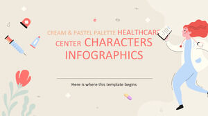 Kremowe i pastelowe palety Healthcare Center Postacie Infografiki