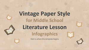 Ortaokul Edebiyat Dersi Infographics için Vintage Kağıt Stili
