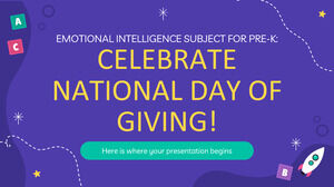Emotional Intelligence Subject for Pre-K: Celebrate National Day of Giving!