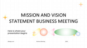 Riunione d'affari con dichiarazione di missione e visione
