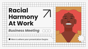 Reunión de negocios de armonía racial en el trabajo