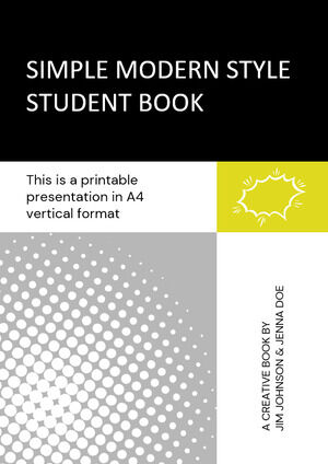 Libro de estudiante de estilo moderno simple