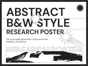 Pôster abstrato de pesquisa de estilo em preto e branco