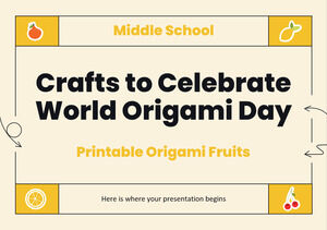 Lavoretti delle scuole medie per celebrare la Giornata mondiale degli origami - Frutta origami stampabile