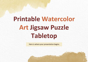 Table de puzzle imprimable d'art d'aquarelle