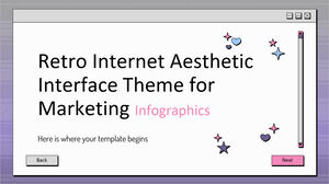 Temă interfață estetică retro Internet pentru infografice de marketing