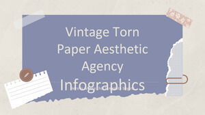 Vintage zerrissene Papier-Ästhetik-Agentur Infografiken