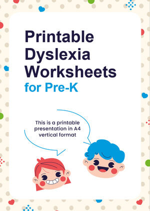 Planilhas de dislexia imprimíveis para pré-escola