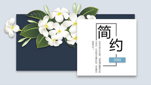 Laden Sie die PPT-Vorlage für den Geschäftsbericht mit einfachem Blumenhintergrund herunter