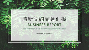 Pobierz szablon slajdu raportu biznesowego z zielonym tłem liścia
