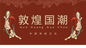 Atmosfera retrô estilo China-Chic Dunhuang download do modelo PPT