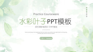 Modelo PPT de fundo de folha de planta verde elegante download grátis