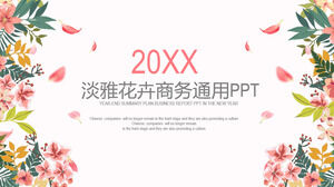 Download gratuito del modello PPT aziendale Hanfan con sfondo di fiori ad acquerello fresco