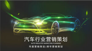 Green Light Car Modeling Background Modello PPT per la pianificazione delle vendite di auto