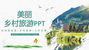Kostenloser Download der PPT-Vorlage für grünen und schönen ländlichen Tourismus