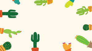 Empat gambar latar belakang kartun kaktus PPT untuk diunduh gratis