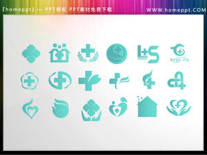 Tres conjuntos de materiales de icono PPT de tema médico de vector